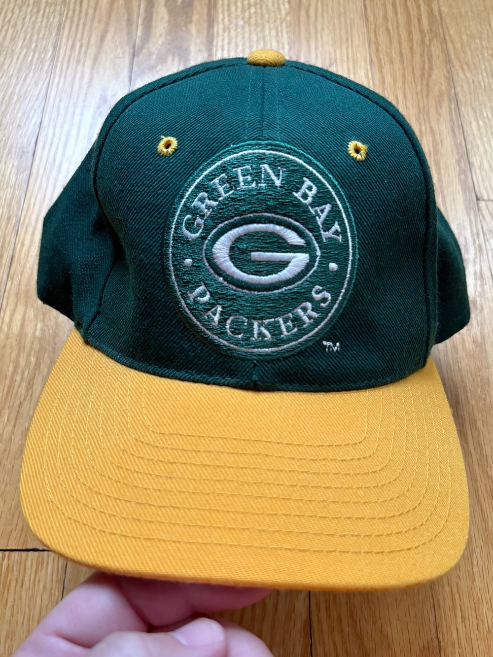 Vintage 90s Green Bay Packers Pro Line Snap Back Hat Cap Green Gold
